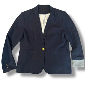 British Khaki Blue Blazer Classic Single-Button Design L
